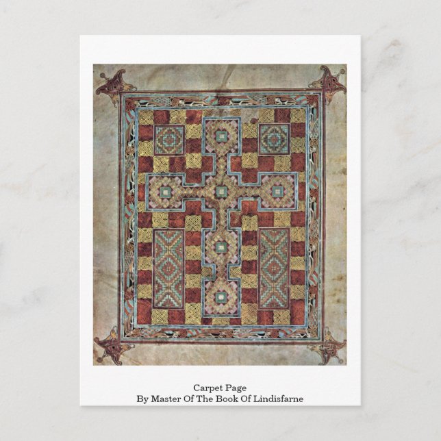 Carpet Page By Master Of The Book Of Lindisfarne Postcard (Front)