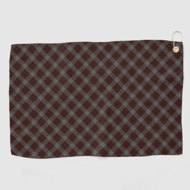 'Carpet' red cross tartan chess with rough parts  Golf Towel (Horizontal)