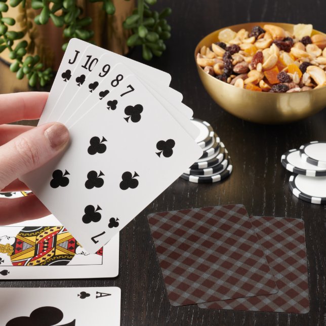 'Carpet' red cross tartan chess with rough parts  Poker Cards (In Situ)