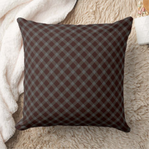 'Carpet' red cross tartan chess with rough parts Throw Pillow