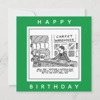 Carpet Showroom Doesn't Sell Nodding Dogs Cartoon Card