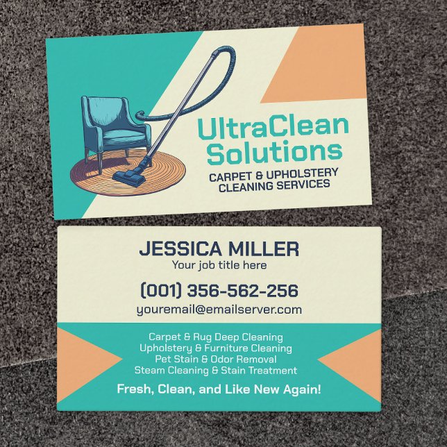 Carpet & Upholstery Cleaning Services Business Card (Creator Uploaded)