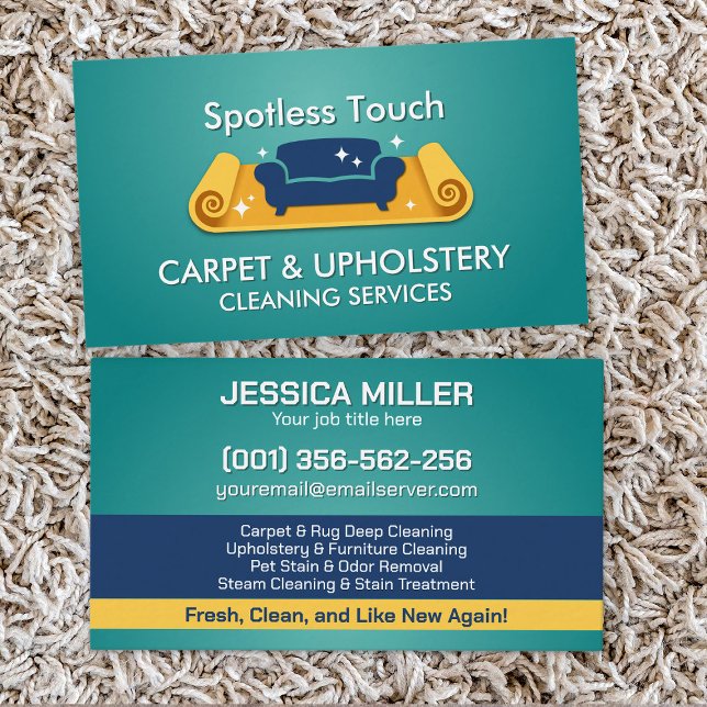 Carpet & Upholstery Cleaning Services Business Card (Creator Uploaded)
