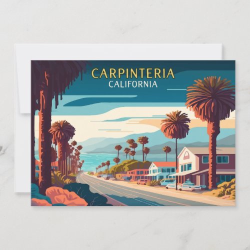 Carpinteria California Sunset Palm Trees Retro