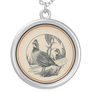 Carr China's WV State Parks Design: Quail Silver Plated Necklace