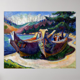 Carr - War Canoes, Alert Bay Poster