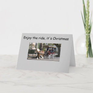 CARRAIGE RIDE CHRISTMAS GREETING HOLIDAY CARD