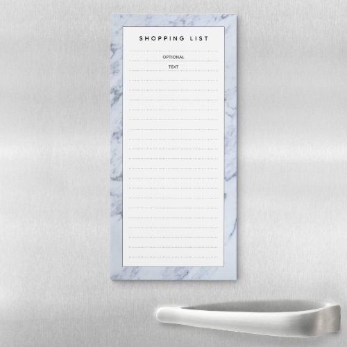 Carrara Marble Blank Grocery Shopping List Magnetic Notepad