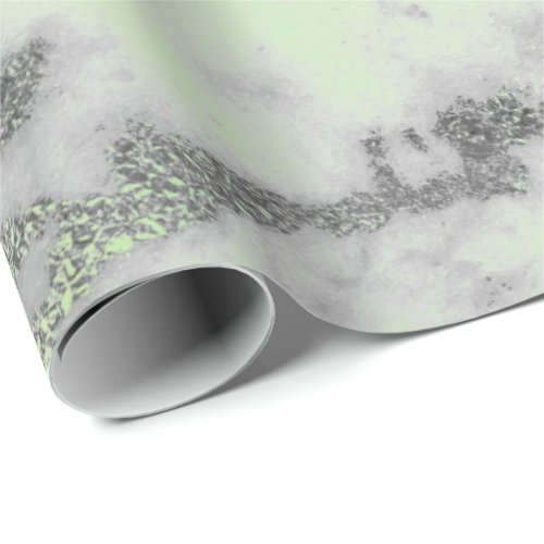 Carrara Marble Mint Green Gray Silver Minimal Wrapping Paper