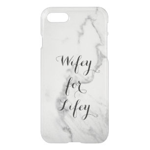 Carrara Marble Wifey for Lifey iPhone 7 Case