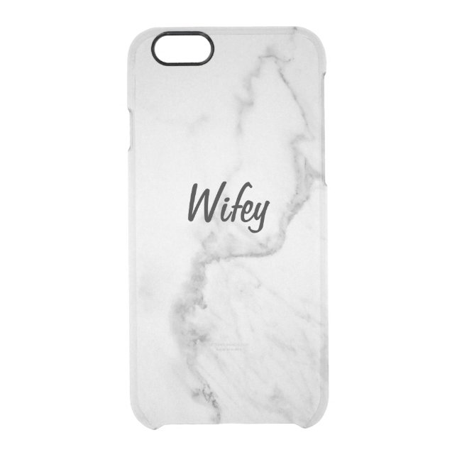 Carrara Marble Wifey iPhone 6/6s Case (Back)