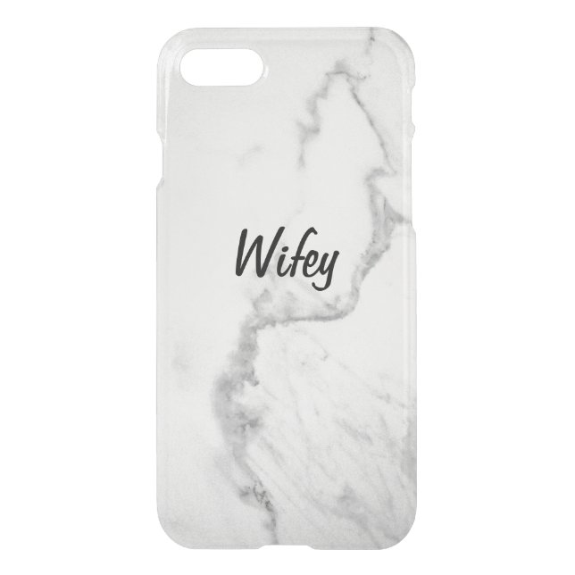 Carrara Marble Wifey iPhone 7 Case (Back)