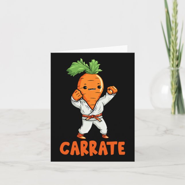 Carrate Cute Carrot Martial Arts Karate Vegetable  Card (Front)