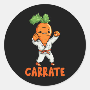 Carrate Cute Carrot Martial Arts Karate Vegetable  Classic Round Sticker