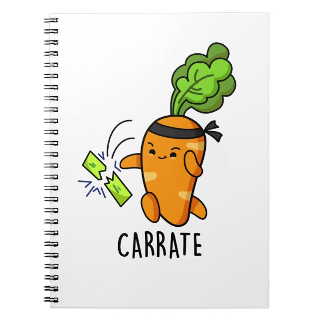 Carrate Funny Carrot Karate Pun  Notebook (Front)