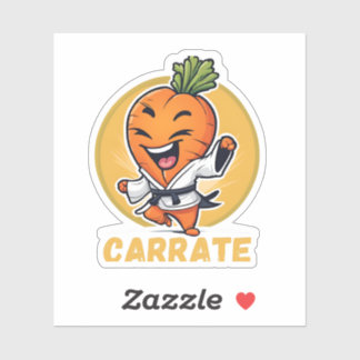 Carrate Funny Carrot Karate Pun Sticker