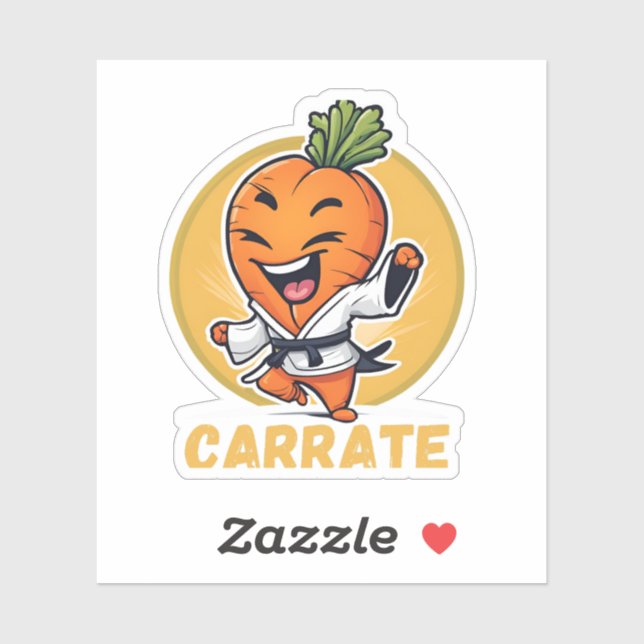 Carrate Funny Carrot Karate Pun Sticker (Sheet)