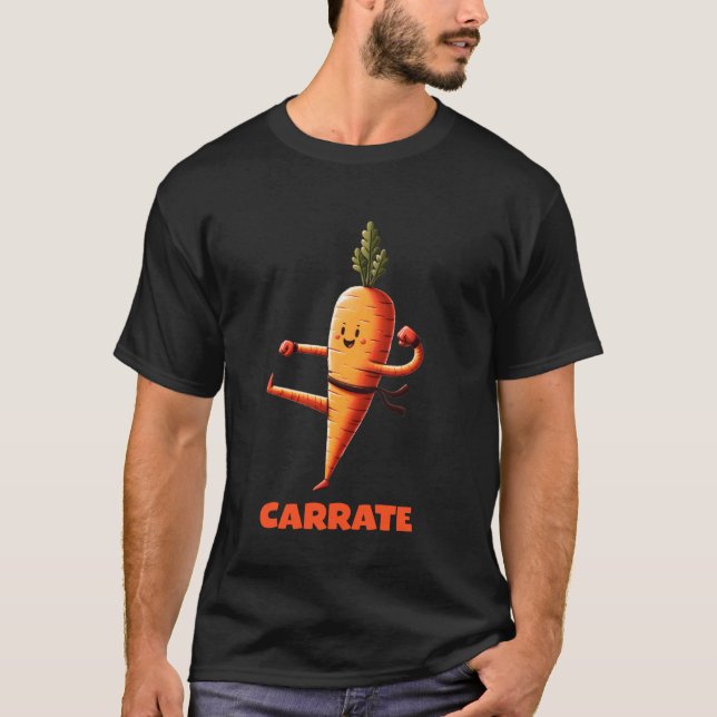 Carrate Karate Carrot Cute & Funny Training Pun Te T-Shirt (Front)