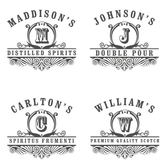 Carraway Monogram Whiskey Glass Set and Decanter (Examples)