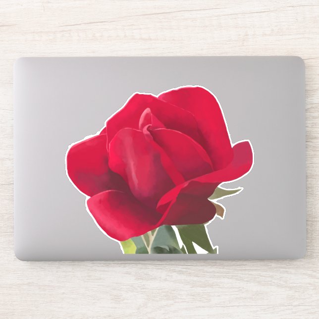 Carré Rose rouge - Red rose  Sticker (Computer)