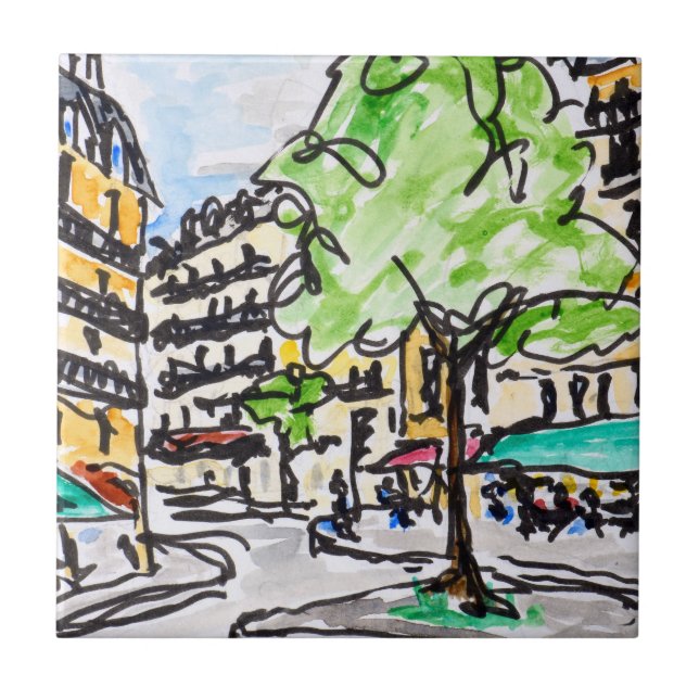 Carrefour de l'Odeon, Paris, France Ceramic Tile (Front)