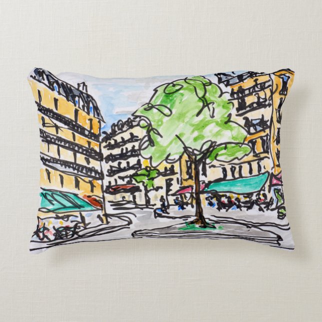 Carrefour de l'Odeon, Paris, France Decorative Pillow (Front)
