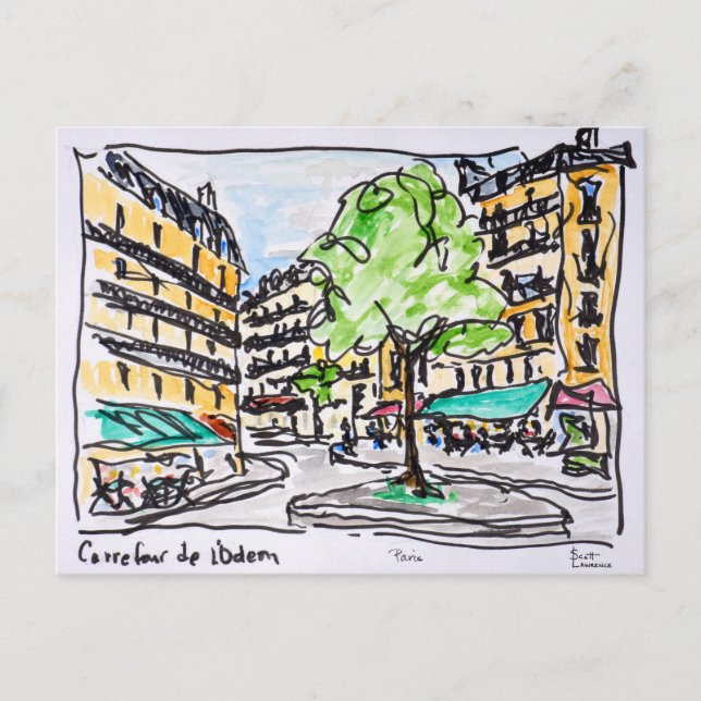 Carrefour de l'Odeon, Paris, France Postcard (Front)