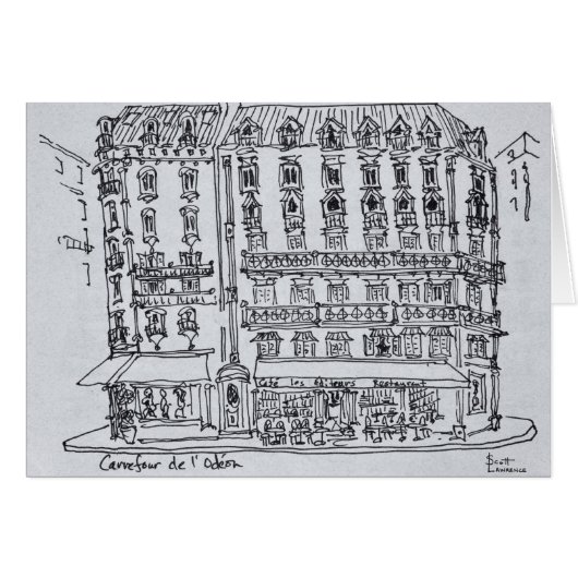 Carrefour de l'Odeon, Saint-Germain-des-Pres Cards (Front Horizontal)