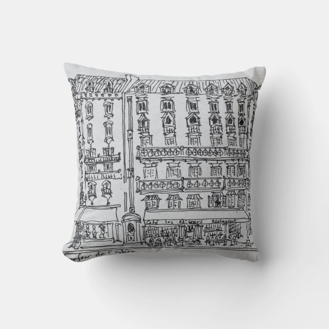 Carrefour de l'Odeon, Saint-Germain-des-Pres Throw Pillow (Front)