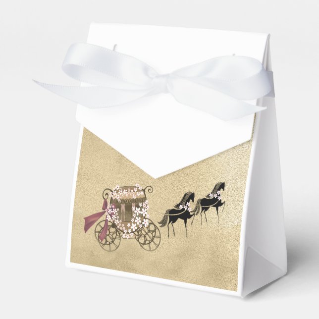 Carriage and Horses Wedding Favor Boxes (Front Side)