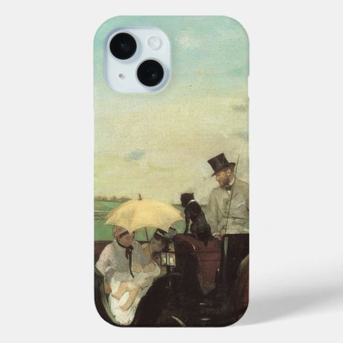 Carriage at the Races by Edgar Degas Vintage Art iPhone 15 Case