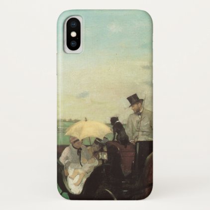 Carriage at the Races by Edgar Degas, Vintage Art iPhone X Case