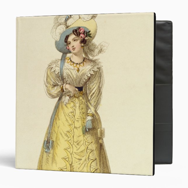 Carriage Costume, fashion plate from Ackermann's R Binder (Front/Inside)
