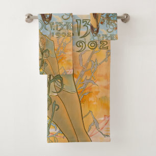 Carriage Dealers by Alphonse Mucha (1902) Bath Towel Set