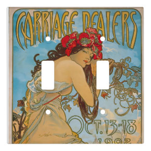Carriage Dealers by Alphonse Mucha (1902)  Light Switch Cover