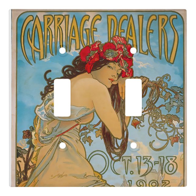 Carriage Dealers by Alphonse Mucha (1902)  Light Switch Cover (Front)