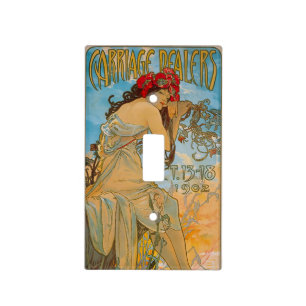 Carriage Dealers by Alphonse Mucha (1902)  Light Switch Cover