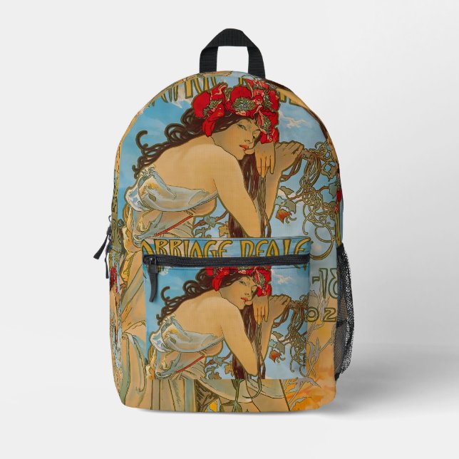 Carriage Dealers by Alphonse Mucha (1902)  Printed Backpack (Front)