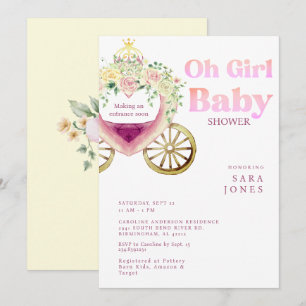  Carriage Making an Entrance Soon Baby Shower II Invitation
