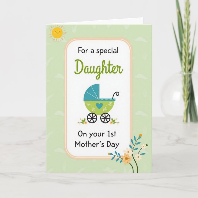 Carriage Mothers Day Illustration Card (Front)