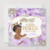 Carriage Princess Baby Shower Purple Ethnic Invitation (Front)