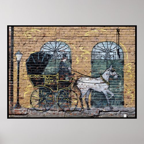 Carriage Ride Mural Music Row Nashville Tennessee Poster