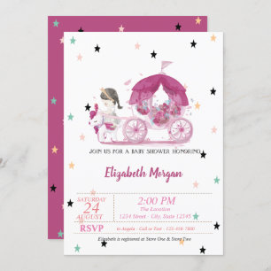 Carriage, Stars, Princess Baby Shower Invitation