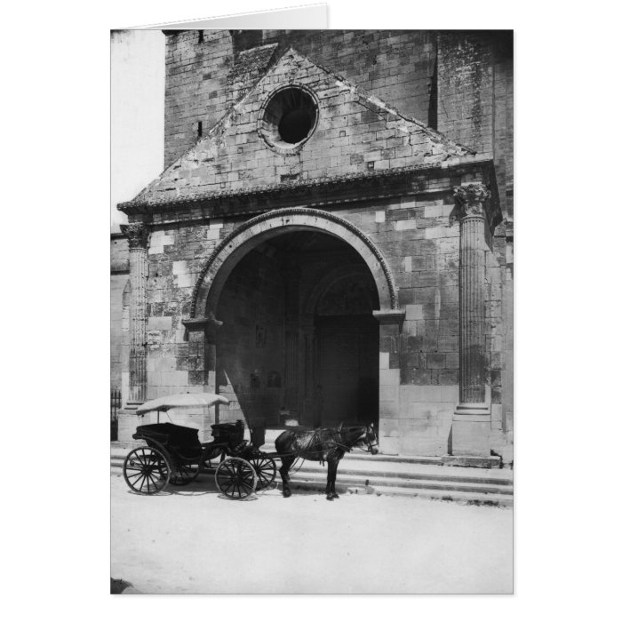 Carriage Waiting before porch of cathedral Card