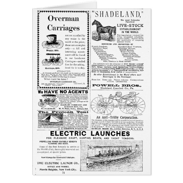 Carriages and More ads Cards (Front)
