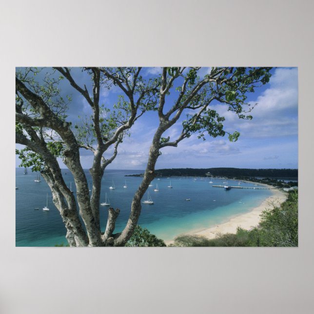 Carribean, Anguilla Island, Road Bay Harbor. Poster (Front)