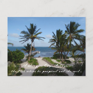 Carribean Ocean View in Belize Save the Date Announcement Postcard