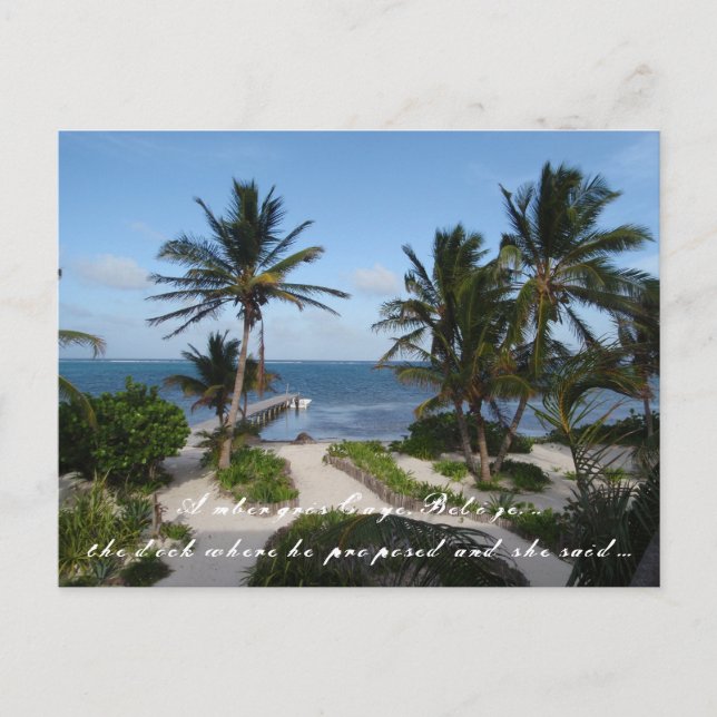 Carribean Ocean View in Belize Save the Date Announcement Postcard (Front)