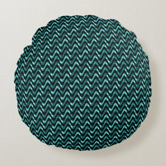 Carribean Waves..... Round Pillow (Front)