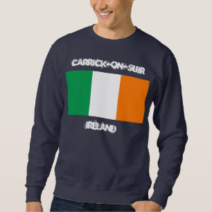Carrick-on-Suir, Ireland with Irish flag Sweatshirt